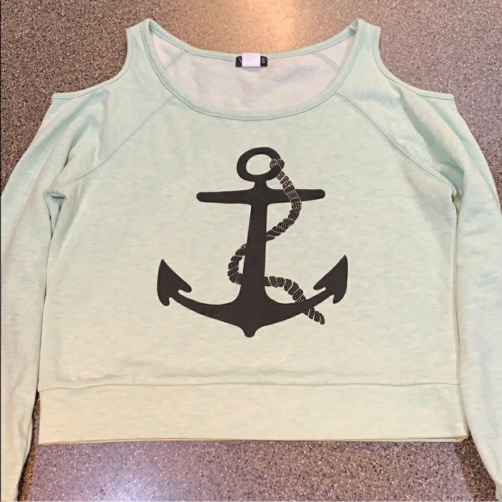 💚⚓️Venus anchor cold shoulder sweatshirt